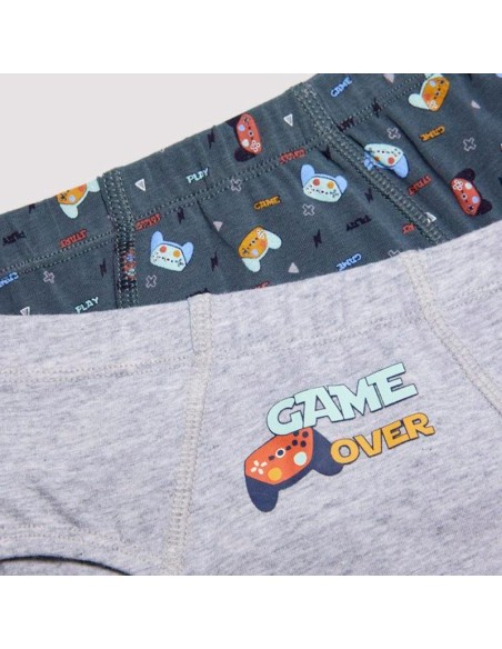 pack de 2 slips de niño modelo pepito gris oscuro.gris claro modelo pepito