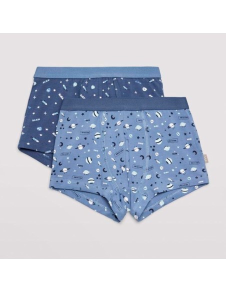 pack de bóxer de niño en algodón modelo juguetón de ysabel mora en azul