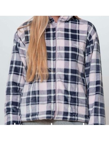 Bata de mujer con cremallera modelo cuadros de Don Algodón