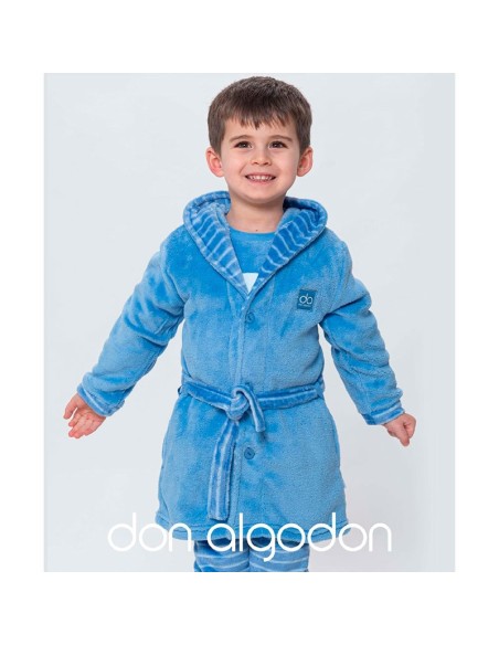 bata para niño infantil con botones don algodón lisa