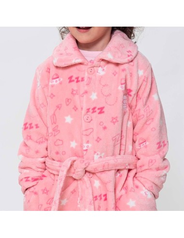 don algodón bata de niña infantil con botones modelo dulces sueños