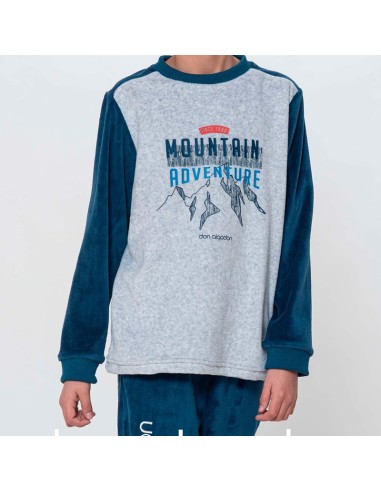 don algodón pijama de niño en terciopelo modelo mountain