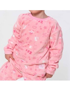 Pijama infantil para niña en coralina don algodón modelo dulces sueños 2