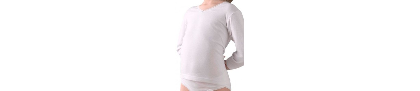 Camiseta interior de manga larga para niña: máxima suavidad